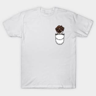 Funny German Wirehaired Pointer Pocket Dog T-Shirt